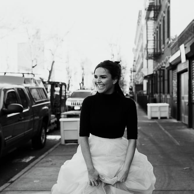 Intimate Elopement In New York City With Bride In Black Sweater And Blue Tulle Skirt And A Ponytail With Images From Forester Fotografos