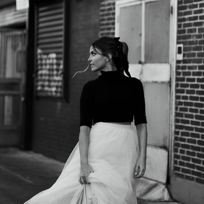 Intimate Elopement In New York City With Bride In Black Sweater And Blue Tulle Skirt And A Ponytail With Images From Forester Fotografos