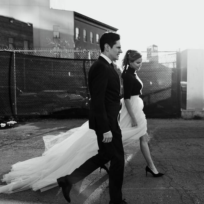 Intimate Elopement In New York City With Bride In Black Sweater And Blue Tulle Skirt And A Ponytail With Images From Forester Fotografos