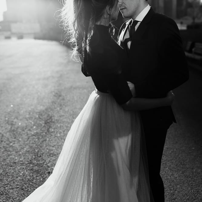 Intimate Elopement In New York City With Bride In Black Sweater And Blue Tulle Skirt And A Ponytail With Images From Forester Fotografos