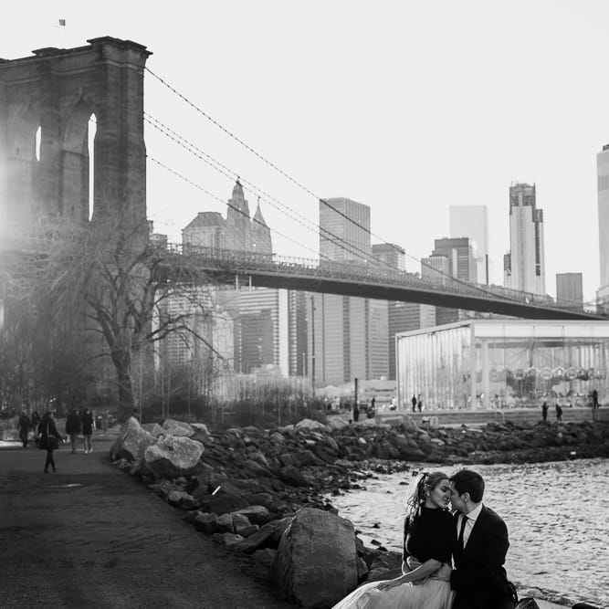Intimate Elopement In New York City With Bride In Black Sweater And Blue Tulle Skirt And A Ponytail With Images From Forester Fotografos