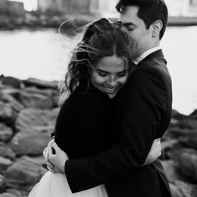 Intimate Elopement In New York City With Bride In Black Sweater And Blue Tulle Skirt And A Ponytail With Images From Forester Fotografos