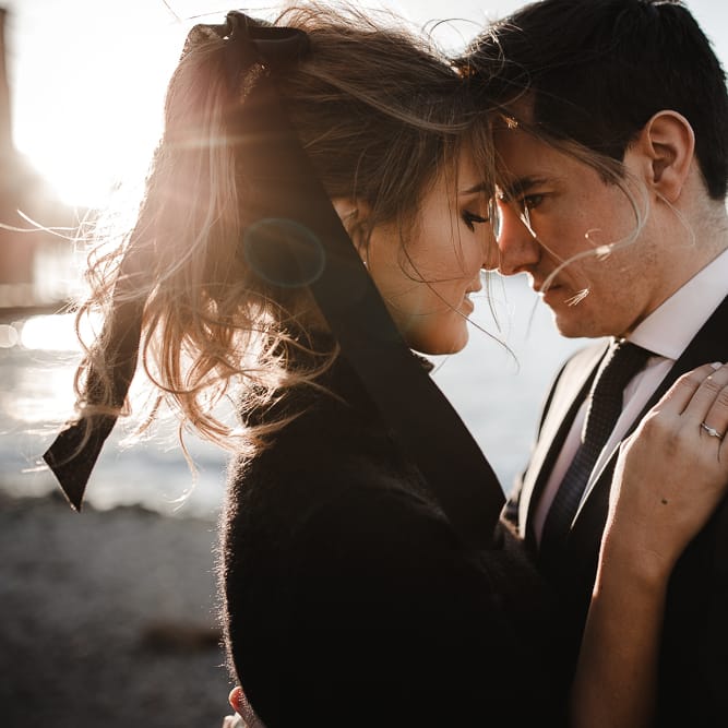 Intimate Elopement In New York City With Bride In Black Sweater And Blue Tulle Skirt And A Ponytail With Images From Forester Fotografos