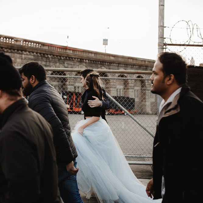 Intimate Elopement In New York City With Bride In Black Sweater And Blue Tulle Skirt And A Ponytail With Images From Forester Fotografos