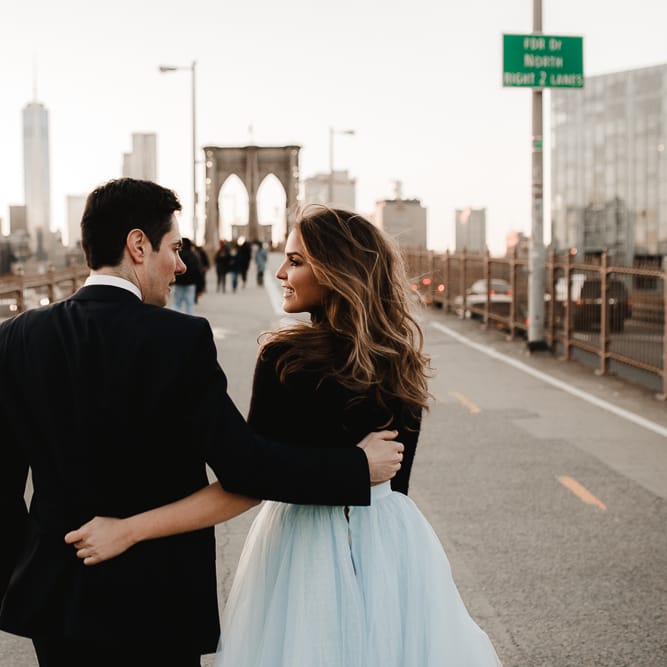 Intimate Elopement In New York City With Bride In Black Sweater And Blue Tulle Skirt And A Ponytail With Images From Forester Fotografos