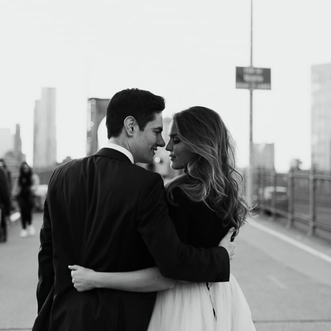 Intimate Elopement In New York City With Bride In Black Sweater And Blue Tulle Skirt And A Ponytail With Images From Forester Fotografos
