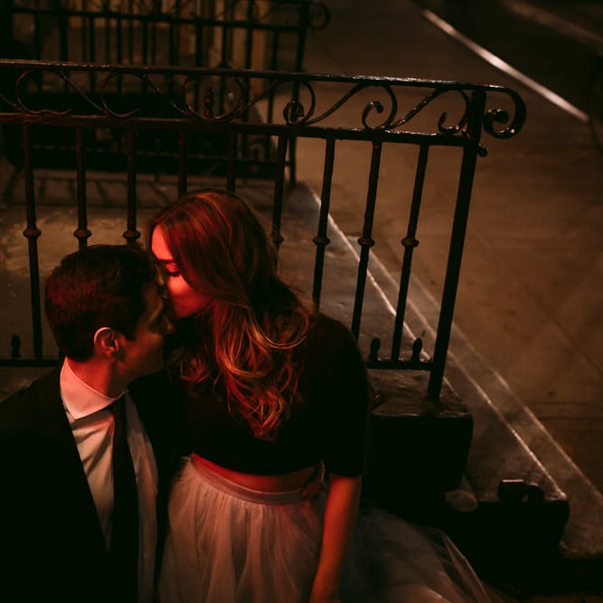 Intimate Elopement In New York City With Bride In Black Sweater And Blue Tulle Skirt And A Ponytail With Images From Forester Fotografos