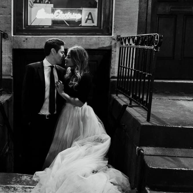 Intimate Elopement In New York City With Bride In Black Sweater And Blue Tulle Skirt And A Ponytail With Images From Forester Fotografos
