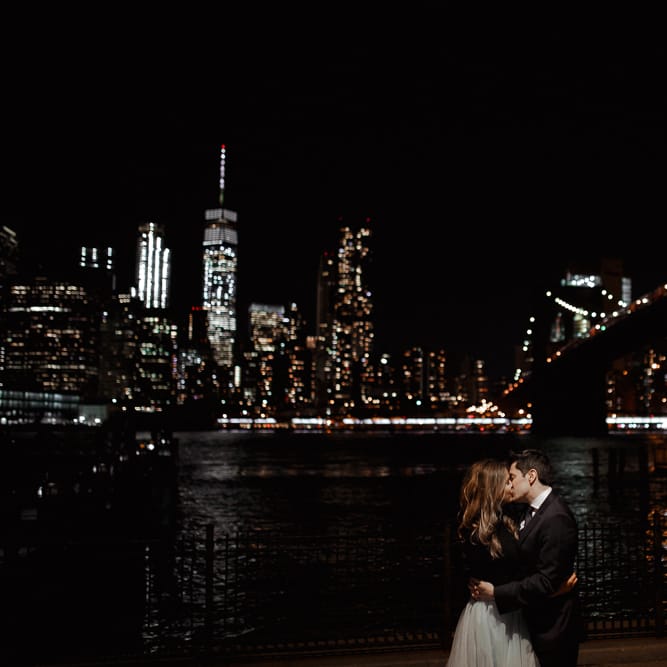Intimate Elopement In New York City With Bride In Black Sweater And Blue Tulle Skirt And A Ponytail With Images From Forester Fotografos