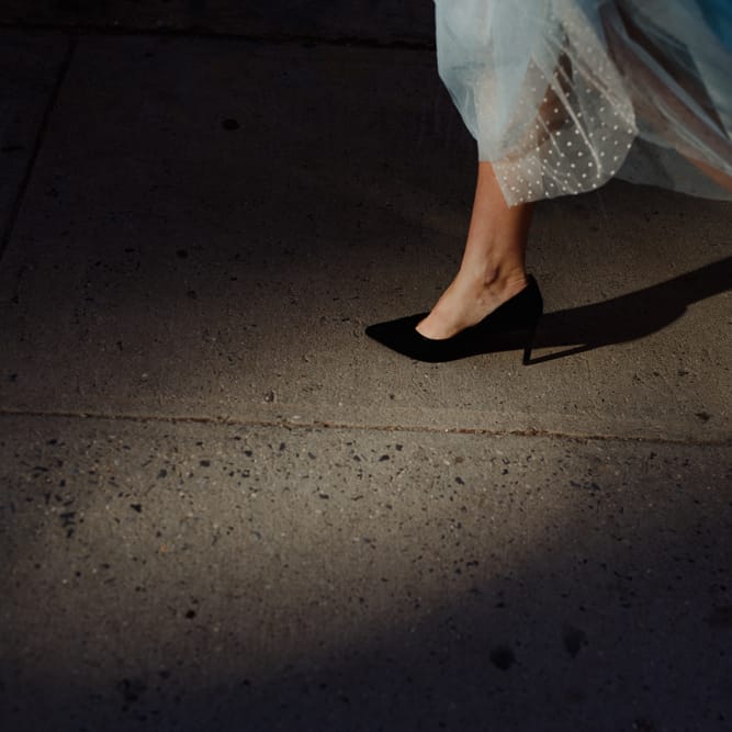 Intimate Elopement In New York City With Bride In Black Sweater And Blue Tulle Skirt And A Ponytail With Images From Forester Fotografos