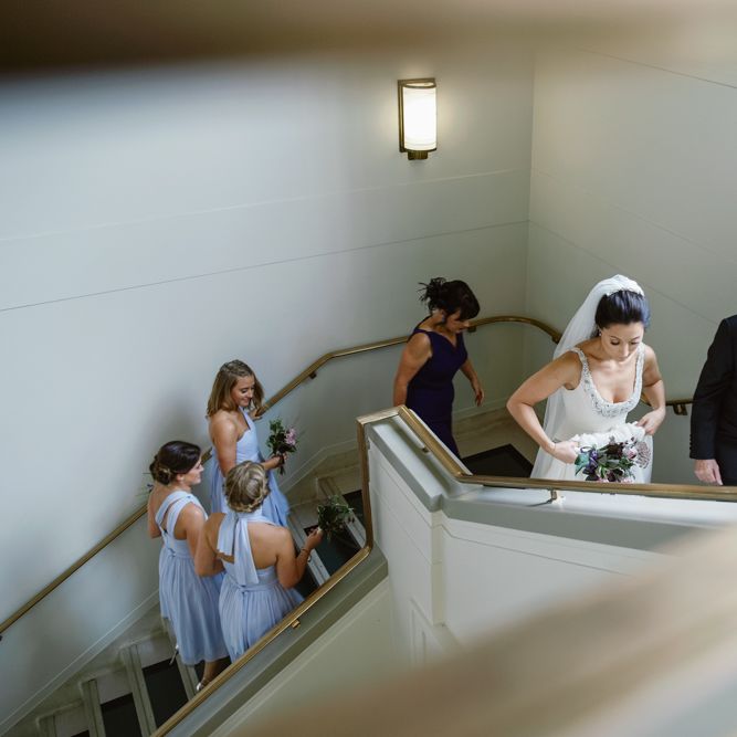 Bride in Jenny Packham Dress | Hackney Town Hall Entrance | Bride in Jenny Packham Wedding Dress | Natalie J Weddings
