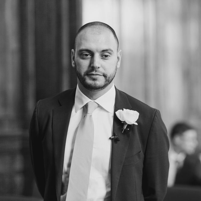 Groom in Suit Supply | Hackney Town Hall Wedding | Bride in Jenny Packham Wedding Dress | Natalie J Weddings