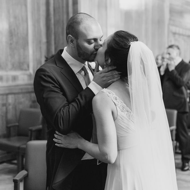 Bride in Jenny Packham Wedding Dress | Groom in Suit Supply | Hackney Town Hall Wedding | Bride in Jenny Packham Wedding Dress | Natalie J Weddings