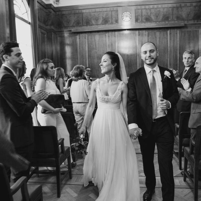 Bride in Jenny Packham Wedding Dress | Groom in Suit Supply | Hackney Town Hall Wedding | Bride in Jenny Packham Wedding Dress | Natalie J Weddings