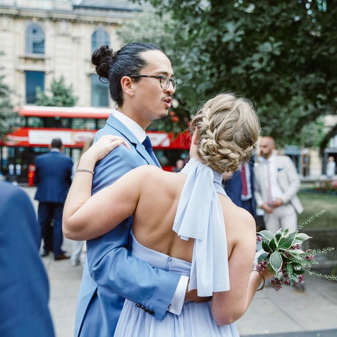 Bridesmaid Braided Up Do | Lilac ASOS Dress | Natalie J Weddings
