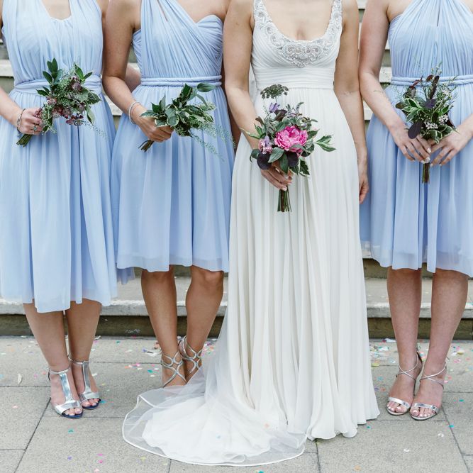 Bride in Jenny Packham Wedding Dress | Lilac ASOS Dress | Natalie J Weddings