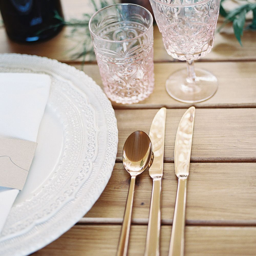 #crowedding Duchess & Butler cutlery, charger plates & Glasswear