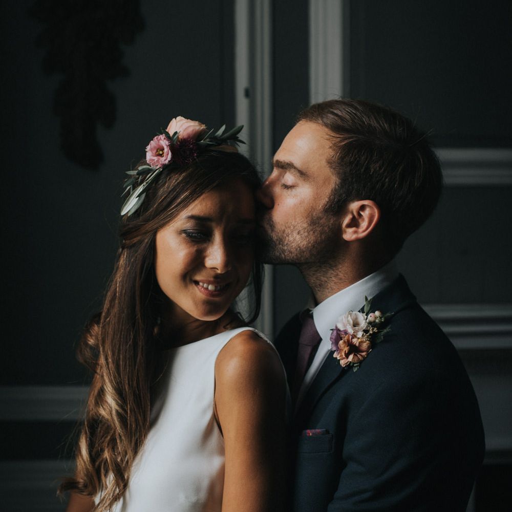 Bride & Groom Forehead Kisses