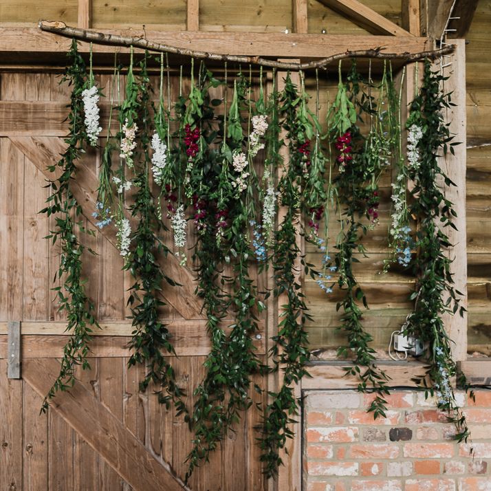 Hanging Floral Display At Wedding
