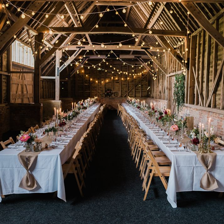 Festoon Lights For A Rustic Wedding At North Hidden Barn