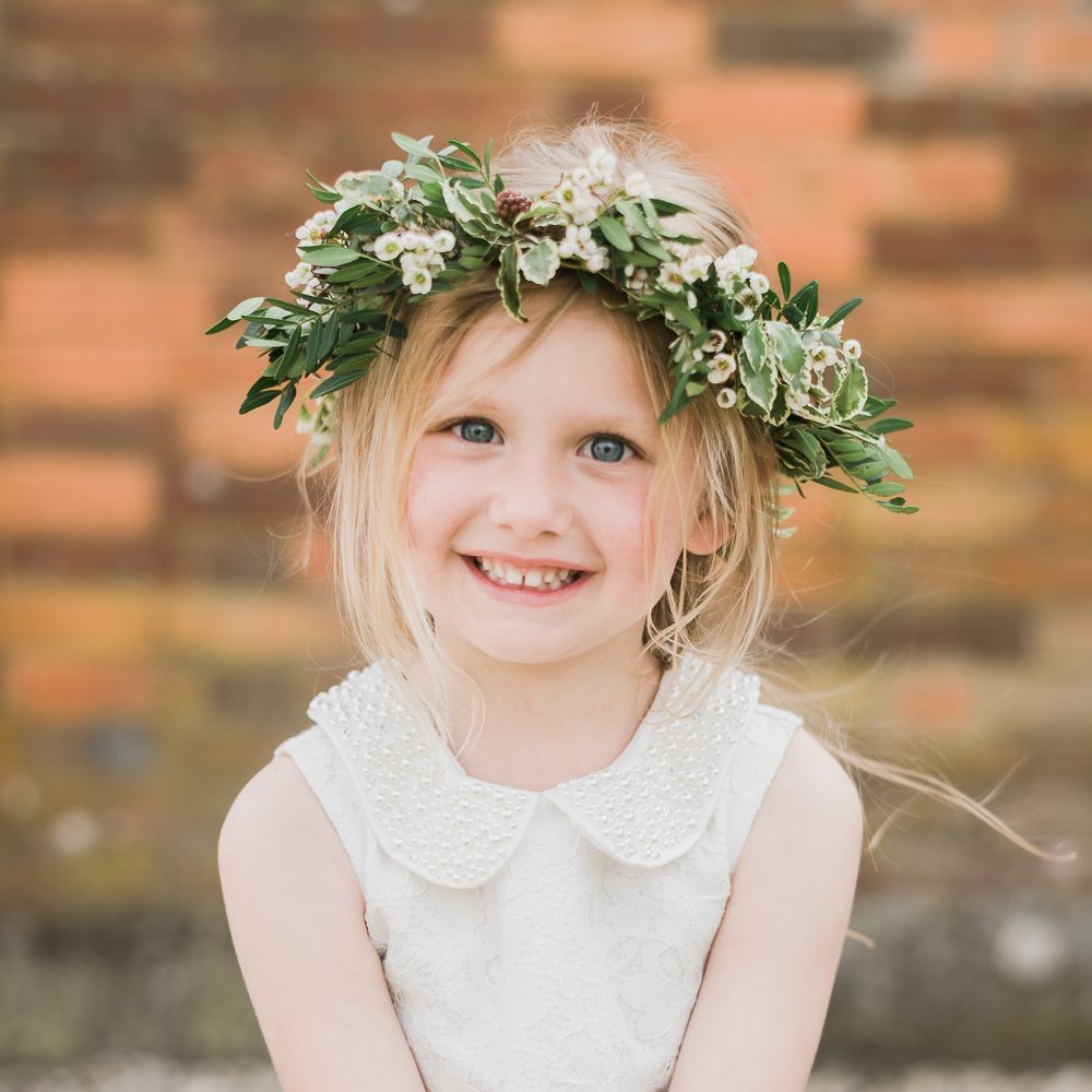 Flower Girl With Oversized Foliage Crown