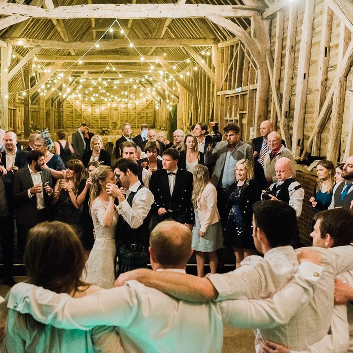North Hidden Barn For A Rustic Wedding With Festoon Lights And A Ceilidh