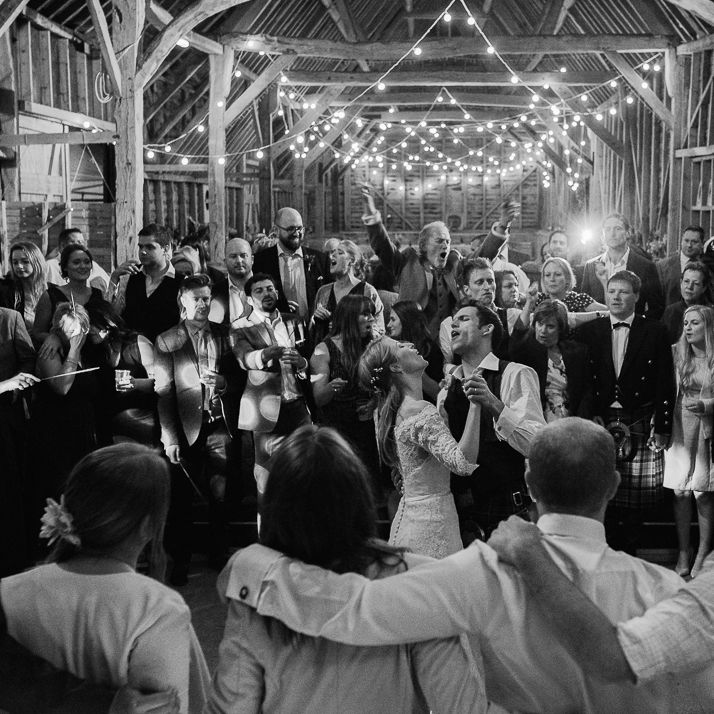 North Hidden Barn For A Rustic Wedding With Festoon Lights And A Ceilidh