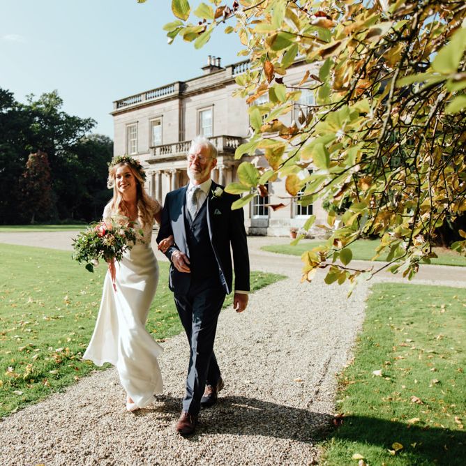 Bride in Bespoke Suzanne Neville Scarlett Bridal Gown | Protea Bouquet & Flower Crown | The Lou's Photography