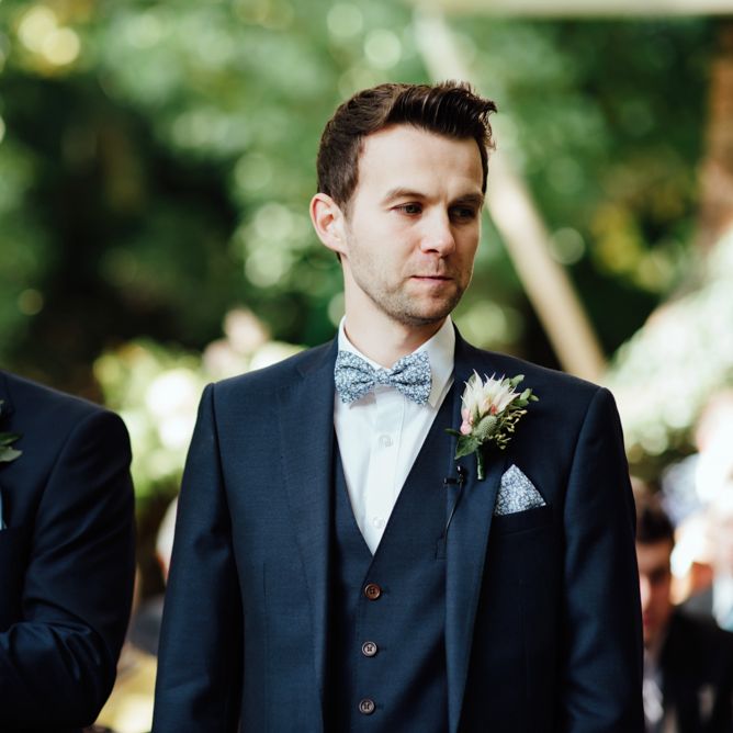Groomsmen in Herbie Frogg Suits | Liberty Print Ties | The Lou's Photography