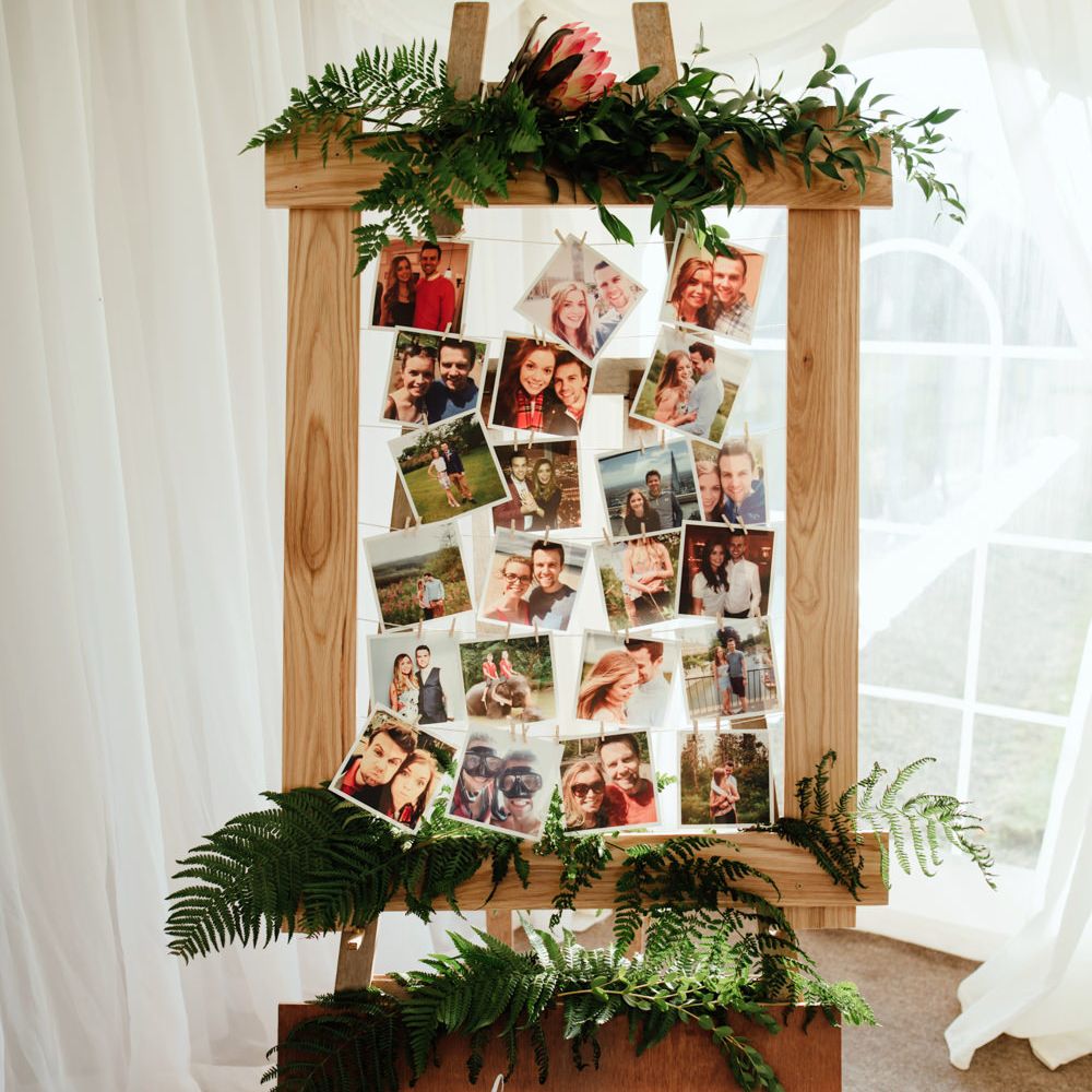 Wooden Polaroid Picture Wedding Decor | The Lou's Photography
