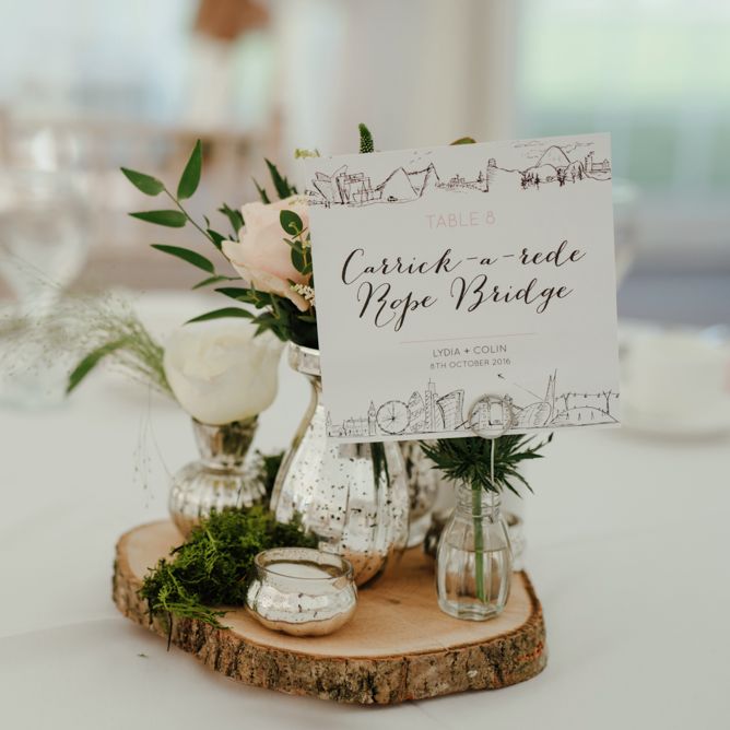 Rustic Wood Slice Table Centrepiece | The Lou's Photography