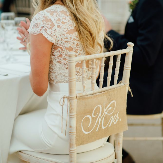 Hessian 'Mrs' Chair Back Decor | The Lou's Photography