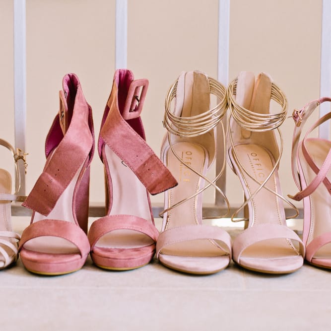 Pink Hued Wedding Shoes | Jewel Coloured Spanish Wedding Planned & Styled by Rachel Rose Weddings | Anna Gazda Photography