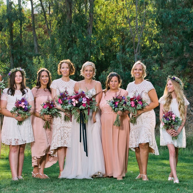 Bridal Party in High Street Dresses | Jewel Coloured Spanish Wedding Planned & Styled by Rachel Rose Weddings | Anna Gazda Photography