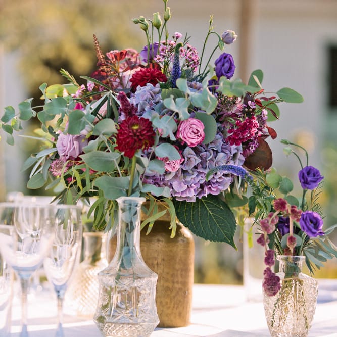 Floral Centrepiece | Jewel Coloured Spanish Wedding Planned & Styled by Rachel Rose Weddings | Anna Gazda Photography