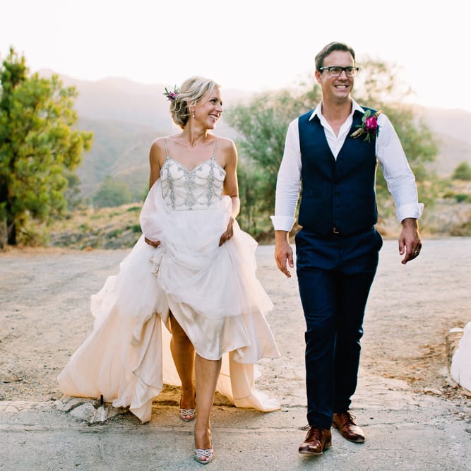 Bride in Catherine Deane 'Freya' Gown | Groom in Reiss Suit | Jewel Coloured Spanish Wedding Planned & Styled by Rachel Rose Weddings | Anna Gazda Photography