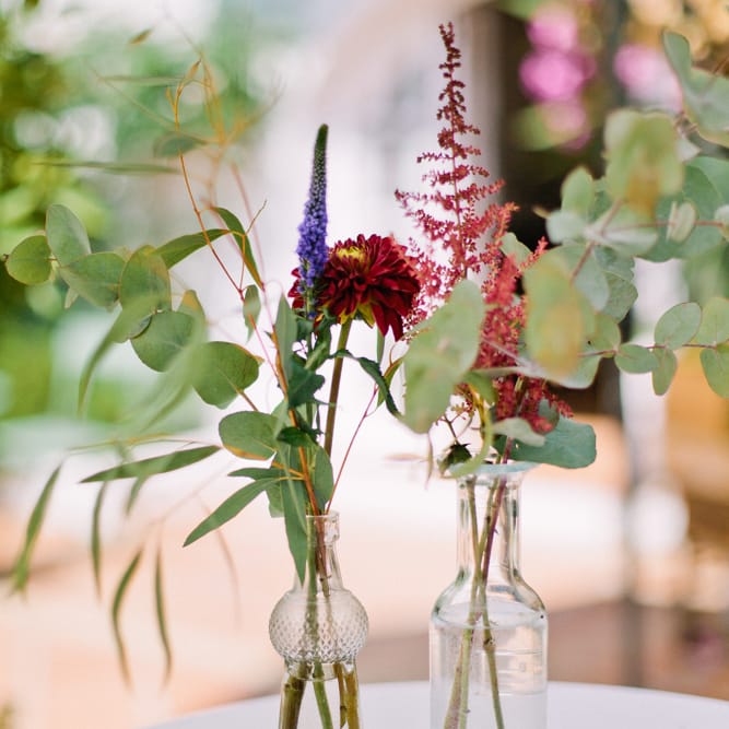 Flower Stems in Vases | Jewel Coloured Spanish Wedding Planned & Styled by Rachel Rose Weddings | Anna Gazda Photography