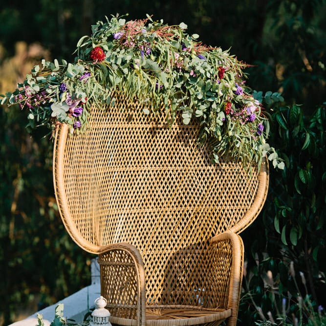 Peacock Chair Wedding Decor | Jewel Coloured Spanish Wedding Planned & Styled by Rachel Rose Weddings | Anna Gazda Photography