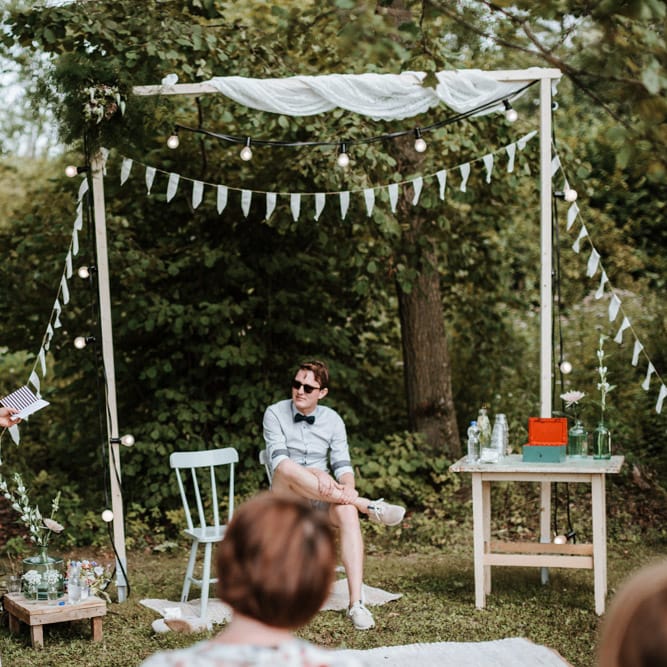 Festival Wedding At Campsite In Holland With A Picnic Reception & Images From Green Antlers Photography