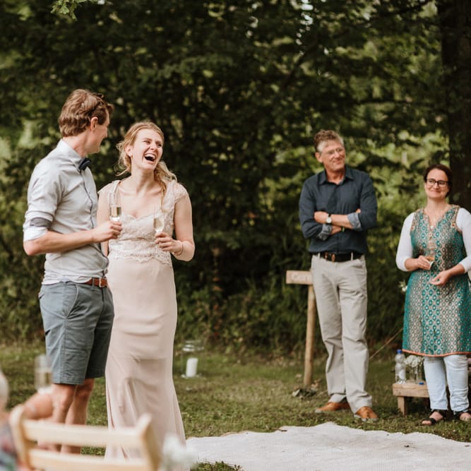 Festival Wedding At Campsite In Holland With A Picnic Reception & Images From Green Antlers Photography