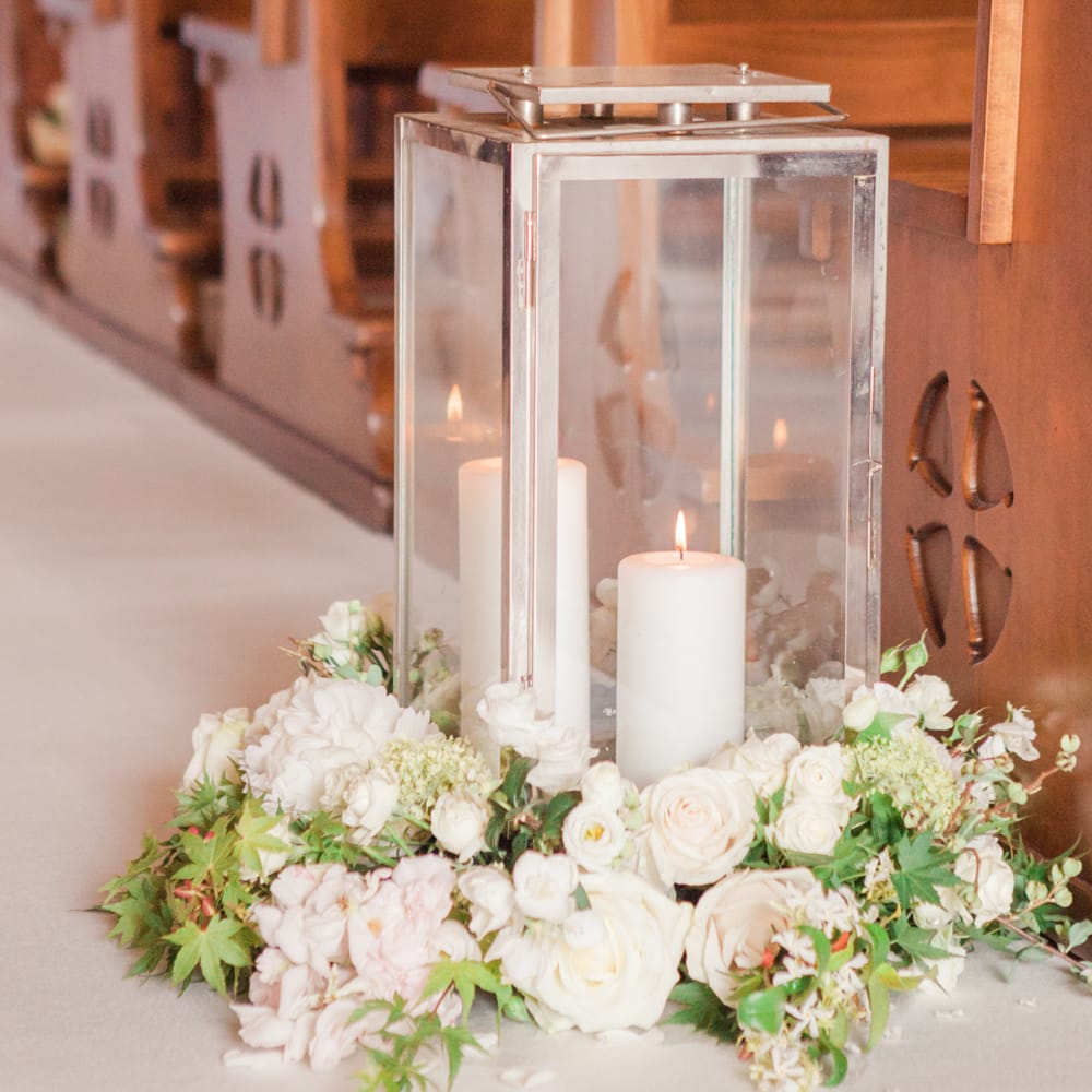 Aisle Decor White Wedding Flowers With Candles