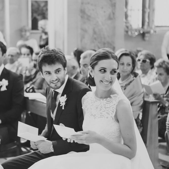 Bride in Antonio Riva Wedding Dress