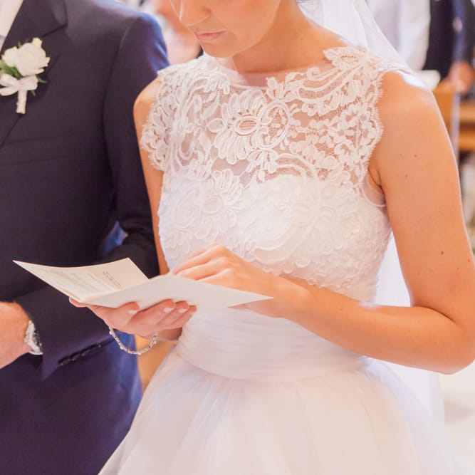 Bride in Antonio Riva Wedding Dress