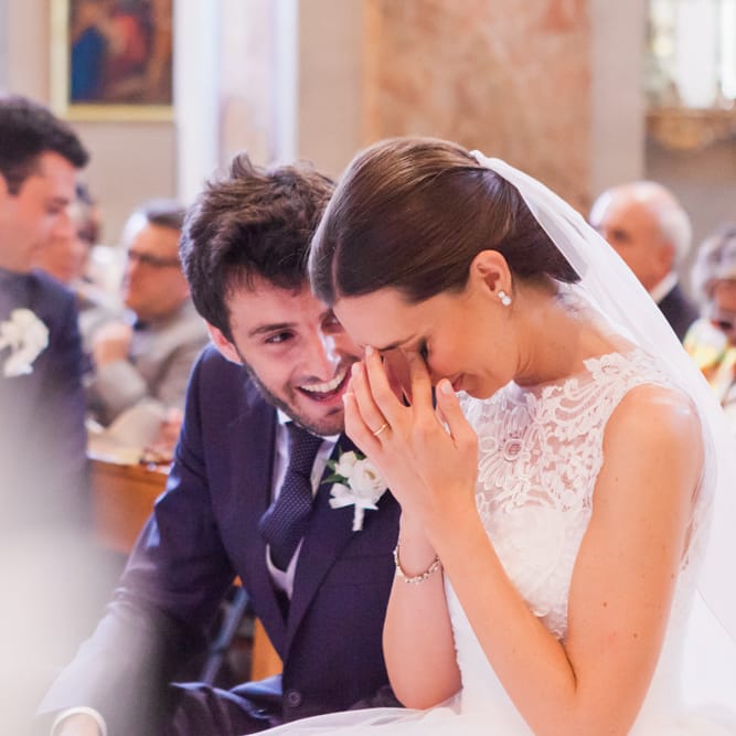 Bride in Antonio Riva Wedding Dress