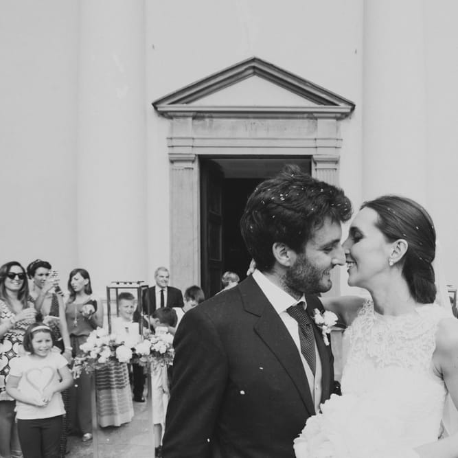 Bride in Antonio Riva Wedding Dress