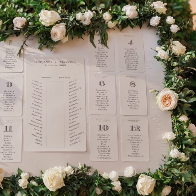 Table Plan With Fresh Flowers