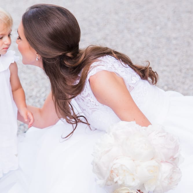 Bride With Flower Girl