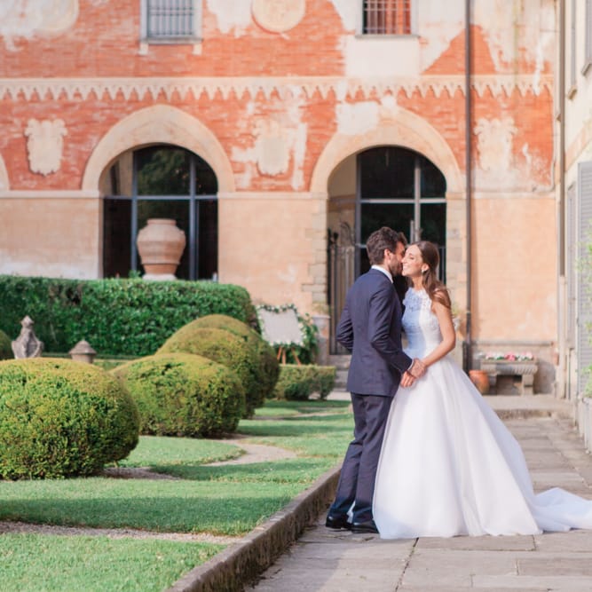 Bride In Antonio Riva Wedding Dress