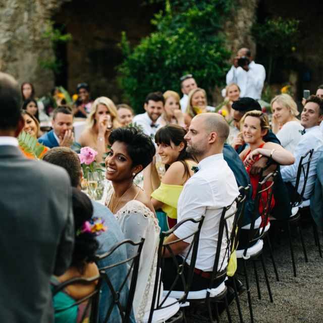 Tropical Inspired Wedding Decor For An Outdoor Wedding Reception In Spain
