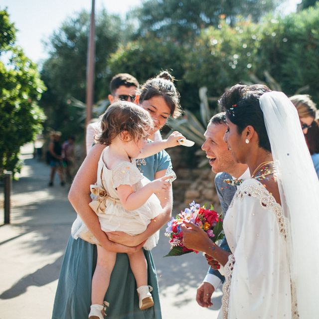 Bride In White & Gold Sari With Tulle Veil